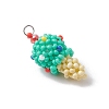 Glass Seed Beaded Ice Cream Pendants PALLOY-MZ00550-02-3