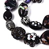 Handmade Foil Glass with Gold Sand Lampwork Beads Strands FOIL-Q002-08A-3
