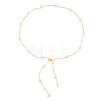 Alloy & Plastic Imitation Pearl Round Beads Bar Link Tassel Waist Chains for Women WG258D9-01-4