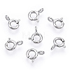 Rhodium Plated 925 Sterling Silver Spring Ring Clasps STER-T004-81A-P-3