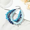 Natural & Synthetic Mixed Gemstone Chips Beaded Multi-strand Bracelets for Women BJEW-JB13986-02-1