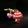 Diamond-Studded Moonstone Small Mushroom Car Zinc Alloy Keychain Metal Cute Female Bag Pendant Keychain Ring Creative Small Gift PW-WGC838E-04-1