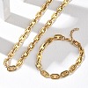 304 Stainless Steel Oval Link Chain Necklaces Bracelets Sets SJEW-D091-08G-1