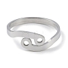 Non-Tarnish Constellations 304 Stainless Steel Open Cuff Ring for Women RJEW-L122-001P-12-2