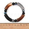 Opaque Acrylic Tube Beaded Stretch Bracelets BJEW-JB14454-3