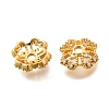 Brass Micro Pave Clear Cubic Zirconia Bead Caps KK-G600-12G-2