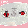 30Pcs Platinum Plated Alloy Enamel Ladybug Charms ENAM-SC0003-06-2