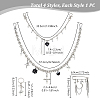 4Pcs 4 Styles Alloy Rhinestone Chain Brooch & Keychain with Iron Split Key Rings & Acrylic & Brass Chain Purse Chains HJEW-PH02616-2