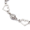 Alloy Heart Link Bracelet with Clear Cubic Zirconia BJEW-JB10169-3