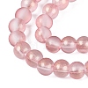 Frosted Transparent Glass Bead Strands GLAA-P065-6mm-09-3