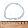 4mm Round Natural Dyed Aquamarine Beads Bracelet for Men KG3069-23-3