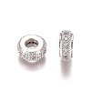 Brass Micro Pave Clear Cubic Zirconia Beads X-ZIRC-I038-31P-1