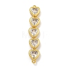 Rack Plating Brass Clear Cubic Zirconia Connector Charms KK-C074-19G-02-1