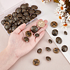 Olycraft 50Pcs 5 Styles 4-Hole Brass Buttons BUTT-OC0001-48AB-3