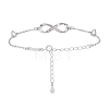 1Pc 925 Sterling Silver Micro Pave Cubic Zirconia Link Bracelets BJEW-AR0001-10-1
