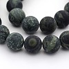 Frosted Natural Kambaba Jasper Beads Strands G-M272-14-8mm-1