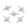 Brass Micro Pave Clear Cubic Zirconia Connector Charms KK-E068-VB379-2