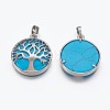 Synthetic Turquoise Pendants G-E449-C03-2