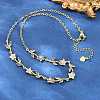 Brass Pave Cubic Zirconia Flower Link Chain Necklaces KK-CBA4547-18G-04-1