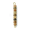 Natural Picture Jasper & Electroplated Synthetic Non-magnetic Hematite Heishi Connector Charms PALLOY-JF03291-08-1