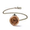 Bamboo Pocket Watch with Brass Curb Chain and Clips WACH-D017-B04-AB-1