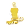 Brass with Cubic Zirconia with Enamel Pendant KK-Q814-22G-03-1