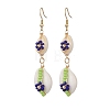 Cowrie Shell Flower Dangle Earrings EJEW-MZ00250-05-1