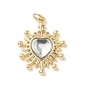 Heart Brass Pendants KK-D426-16F-G-1