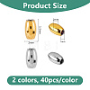 80Pcs 2 Colors 304 Stainless Steel Beads STAS-DC0017-53-2