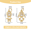 12Pcs 2 Style Brass Micro Pave Cubic Zirconia Pendants KK-DC0003-22-2