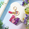 Alloy Resin Butterfly Keychains KEYC-TADJ0002-02G-M-5
