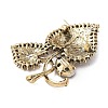 Heart-shape Leaf Zinc Alloy Rhinestones Brooches JEWB-R055-04AG-02-2