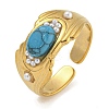 Oval Synthetic Turquoise Finger Rings RJEW-U015-02G-1