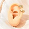 C-Shaped with Round Brass Micro Pave Clear Cubic Zirconia Cuff Earrings EJEW-L316-01G-02-1