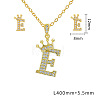 Brass Micro Pave Clear Cubic Zirconia Pendant Necklaces & Stud Earrings Sets FS-WG8C370-05-1