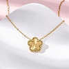 304 Stainless Steel Flower Pendant Cable Chain Necklaces for Women NJEW-U032-08G-2