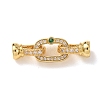 Brass Micro Pave Cubic Zirconia Fold Over Clasps KK-D259-07G-1