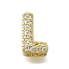 Brass Micro Pave Cubic Zirconia Letter Pendants KK-D295-32G-11-4