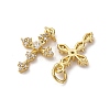 Brass Micro Pave Cubic Zirconia Pendants KK-P308-25G-2