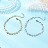 2Pcs 2 Colors 304 Stainless Steel Heart Link Chain Bracelets for Women BJEW-JB13368-1