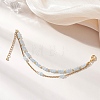 Adjustable Natural Malaysia Jade & 304 Stainless Steel Multi-strand Bracelets BJEW-JB13035-04-4