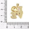 Football Theme Brass Enamel Pendants KK-A303-01A-G02-3