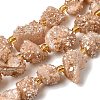 Electroplated Natural Druzy Agate Beads Strands G-G289-02D-2