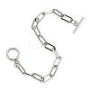Tarnish Resistant 304 Stainless Steel Paperclip Chain Bracelets BJEW-O186-03P-3