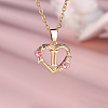 Brass Rose Flower Heart with Letter Pendant Necklaces FS-WGF6950-09-1