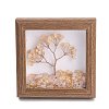 Natural Rose Quartz and Yellow Quartz Chips Tree of Life with Wooden Photo Frame Decorations DJEW-B013-04G-1