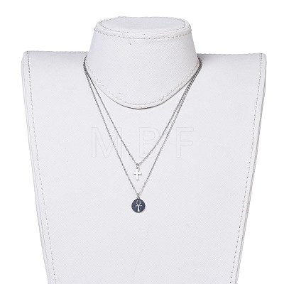 Non-Tarnish 304 Stainless Steel Tiered Necklaces NJEW-JN02350-02-1