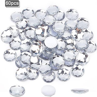 Fingerinspire 1 Box 60Pcs Self-Adhesive Acrylic Rhinestone Stickers DIY-FG0001-84A-1