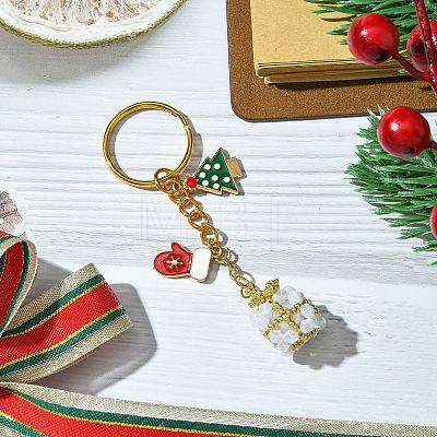 Christmas Woven Glass Keychains KEYC-MZ00017-02-1