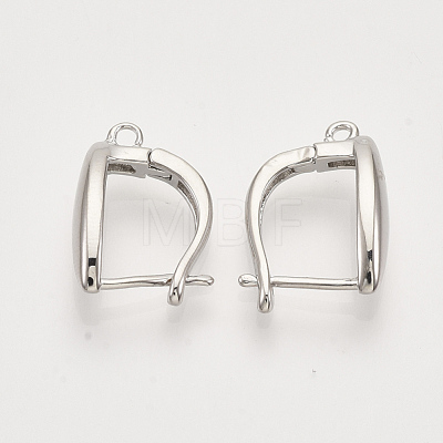 Brass Hoop Earring Findings with Latch Back Closure KK-T048-019P-NF-1